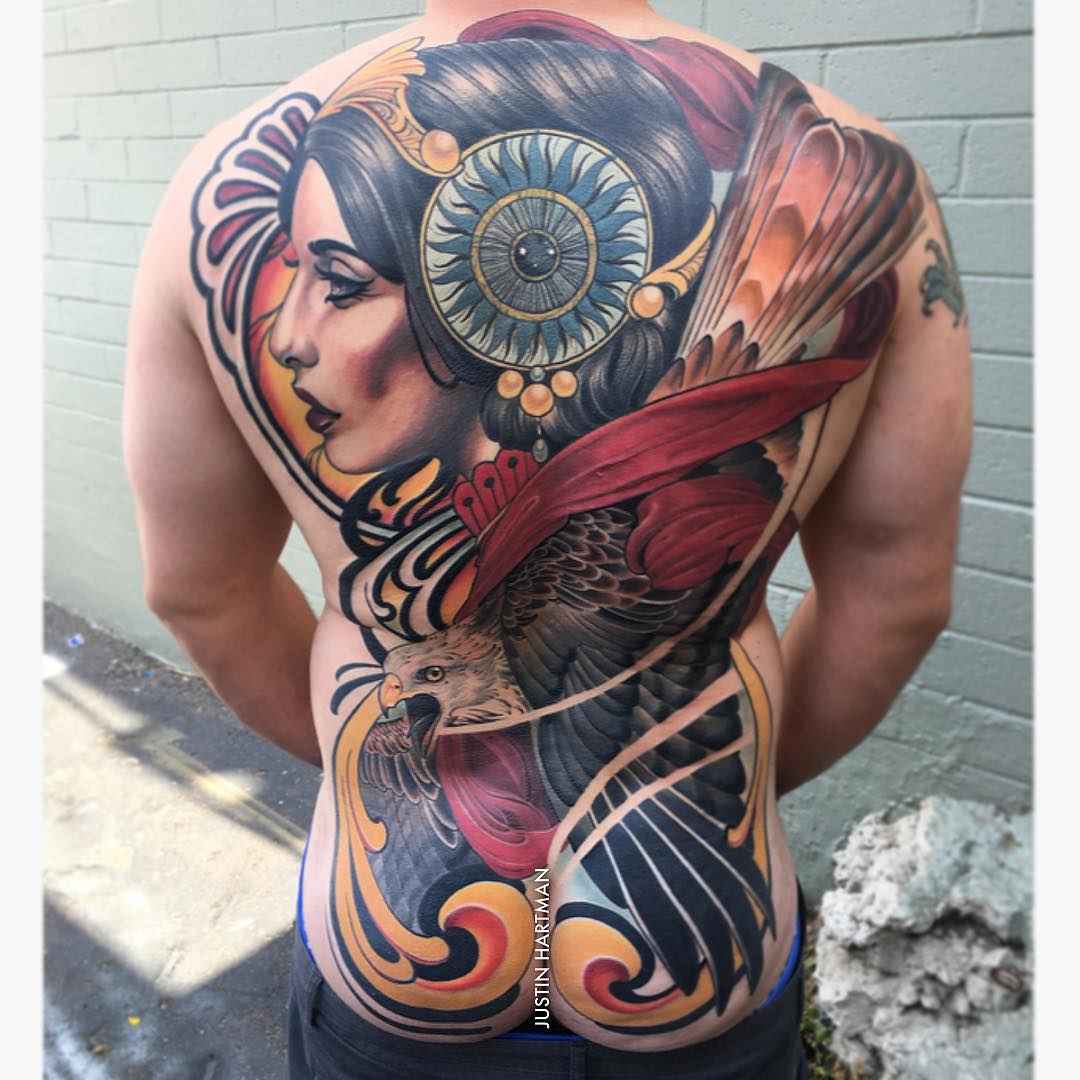 Neotraditional tattoo works by Justin Hartman Inkppl
