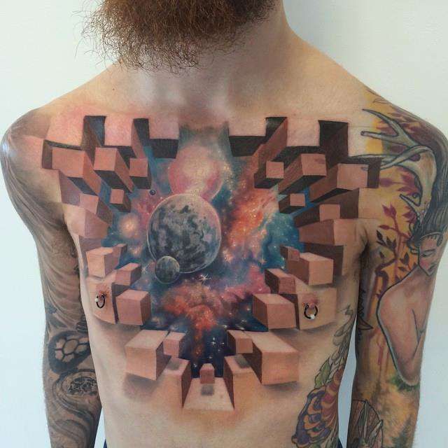 Tattoo artist Jesse Rix color surrealistic and realistic tattoo