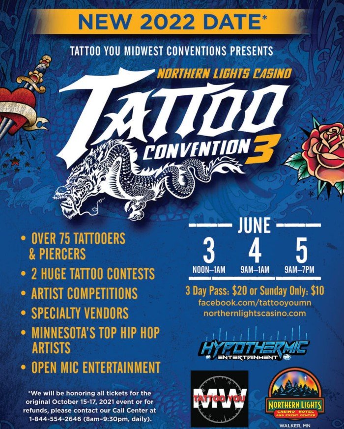 Northern Lights Casino Tattoo Convention 2022 June 2022 United