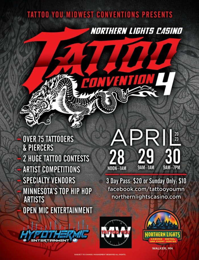 Northern Lights Casino Tattoo Convention 2023 April 2023 United