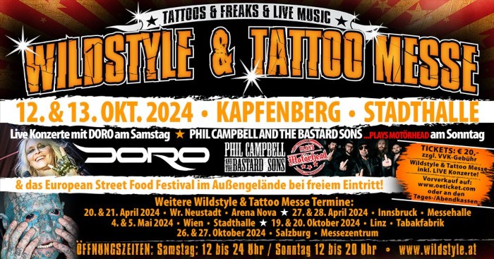 Wildstyle & Tattoo Messe Kapfenberg 2024 | Oktober 2024 | Austria | INKPPL