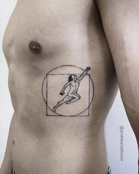male black linework татуировка на ribcage #27000 | Тату мастер Andrew X Tattooer
