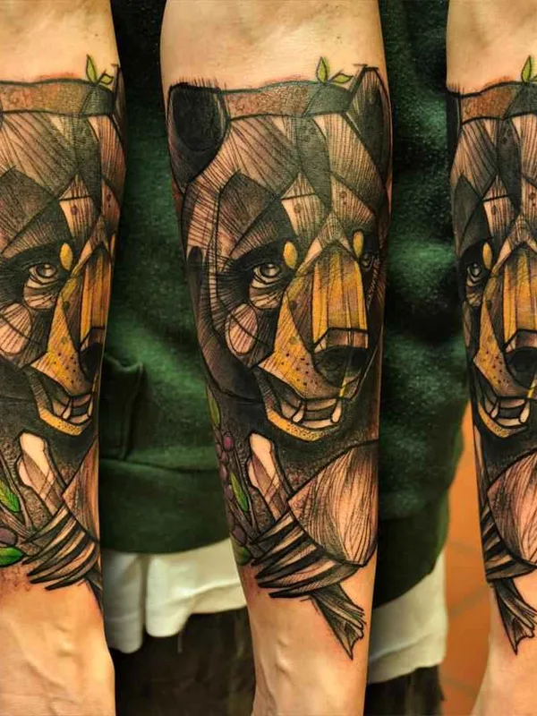 color geometric tatuaje en forearm #408 | Tatuador Lukas Zglenicki