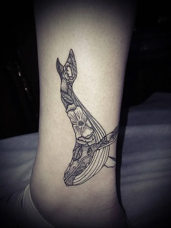 black linework татуировка на ankle #13091 | Тату мастер Dmitriy Baro