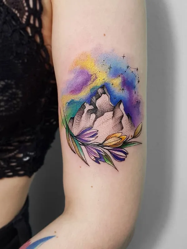 female color watercolor tatouage sur forearm #49549 | Artiste tatoueur Елена Сташкина