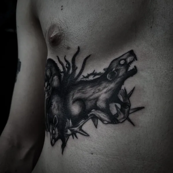 Graphic tattoo by Roxy Tattoo in Воронеж