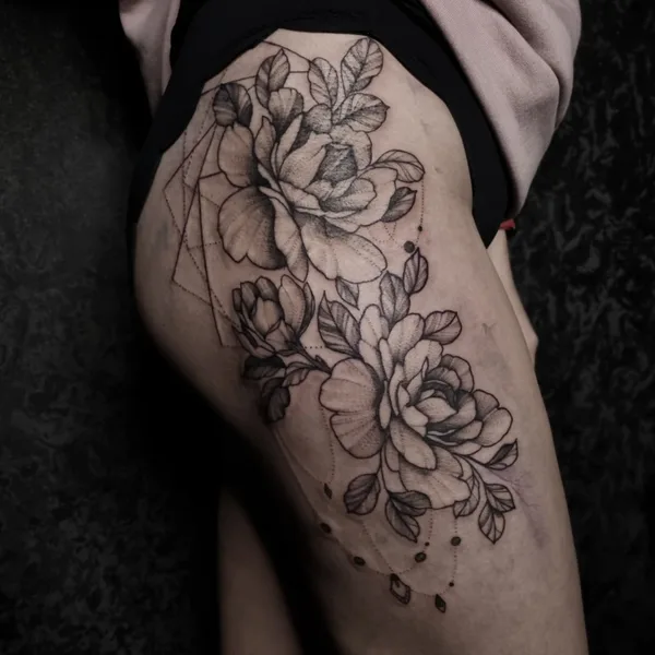 Graphic tattoo by Roxy Tattoo in Воронеж