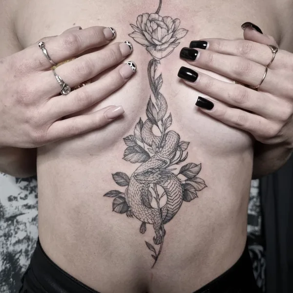 Graphic tattoo by Roxy Tattoo in Воронеж