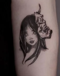 female black and grey blackwork tatuaje en forearm #49629 | Tatuador Валентина Городецкая
