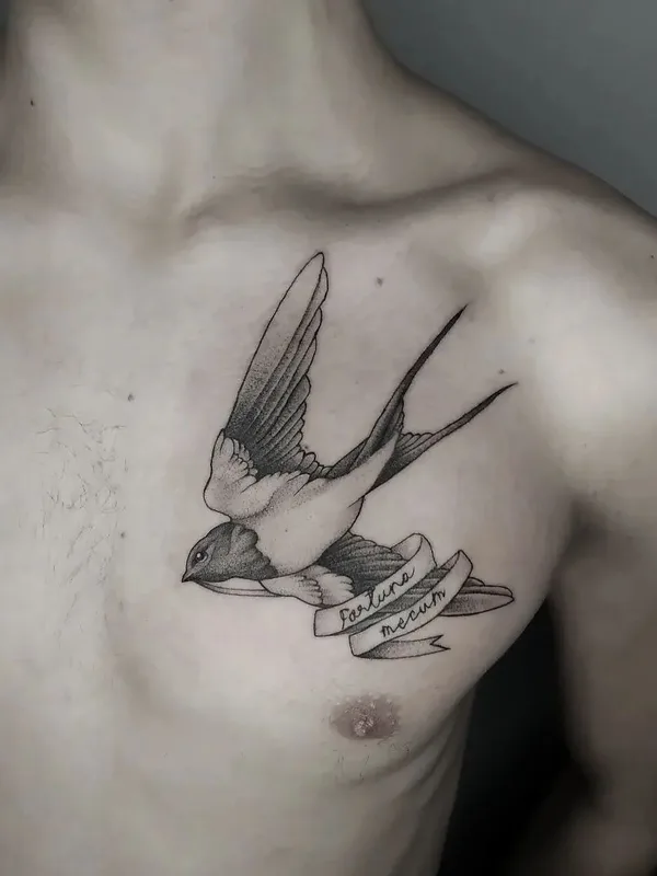 male black and grey black and grey Tatuaggio su chest #52868 | Tatuatore Станислав @andron_tatt