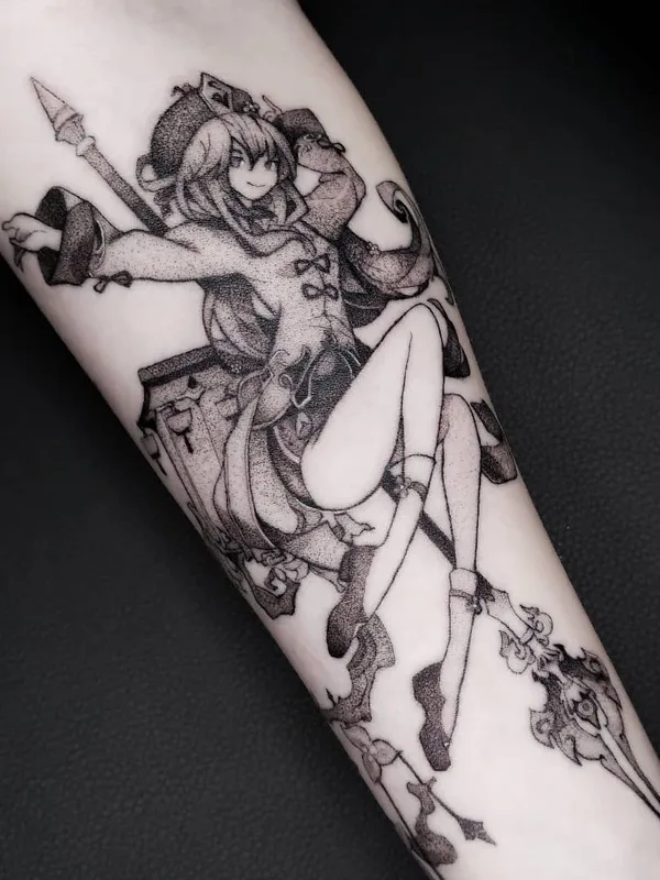 black anime Tatuaggio su forearm #52864 | Tatuatore Станислав @andron_tatt