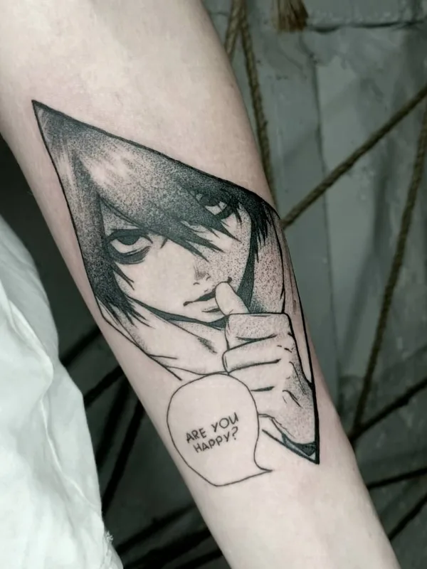 black and grey anime Tatuaggio su forearm #52858 | Tatuatore Станислав @andron_tatt