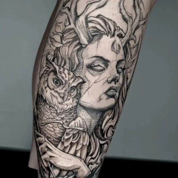 Graphic tattoo by Станислав @andron_tatt in Челябинск
