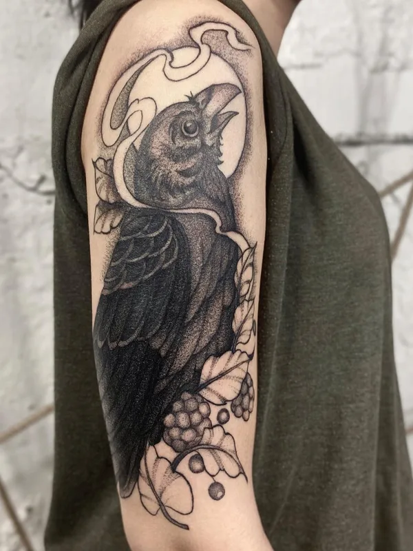 black and grey black and grey Tatuaggio su upper arm #52854 | Tatuatore Станислав @andron_tatt