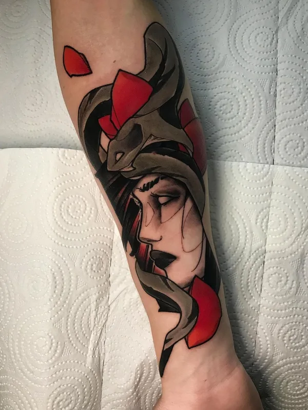 female color illustrative Tatuaggio su forearm #52880 | Tatuatore Олег Куценко
