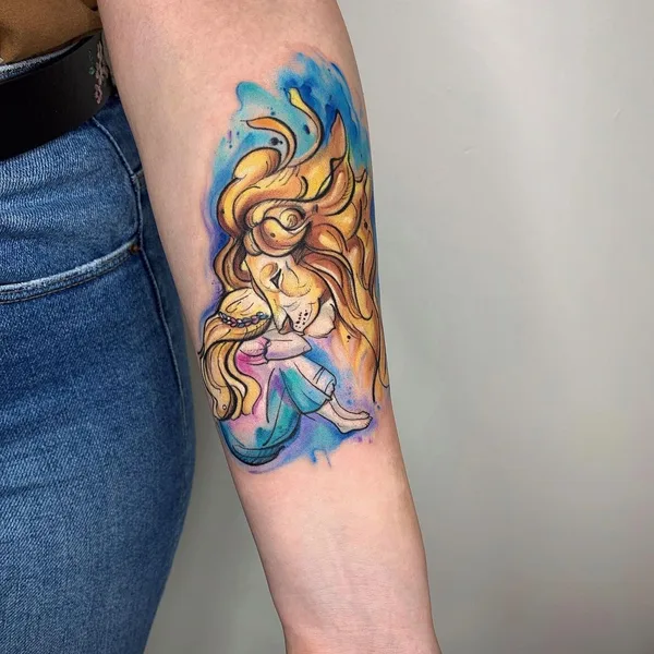 Watercolor tattoo by Kristina Borovkova in Челябинск