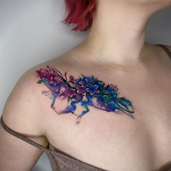 Watercolor tattoo by Kristina Borovkova in Челябинск