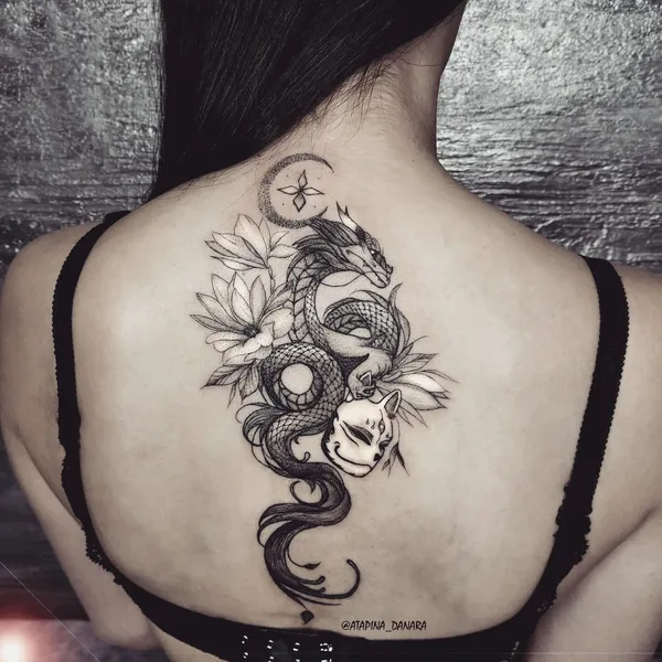 Fine Line tattoo by Danara Atapina in Челябинск