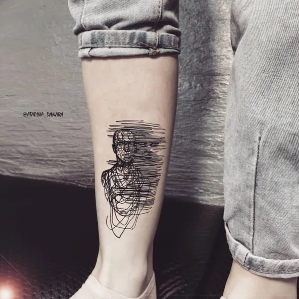 Fine Line tattoo by Danara Atapina in Челябинск
