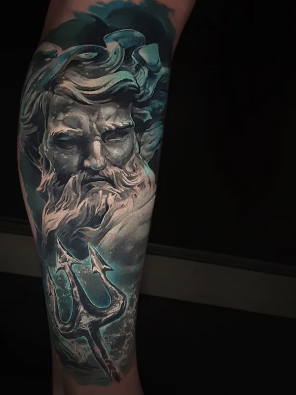 black and grey realism 纹身 在 calf #35610 | 纹身师 Кирилл Лисиченко