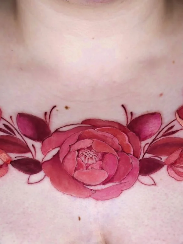 female color watercolor татуировка на chest #39161 | Тату мастер Rita Ri.tatt