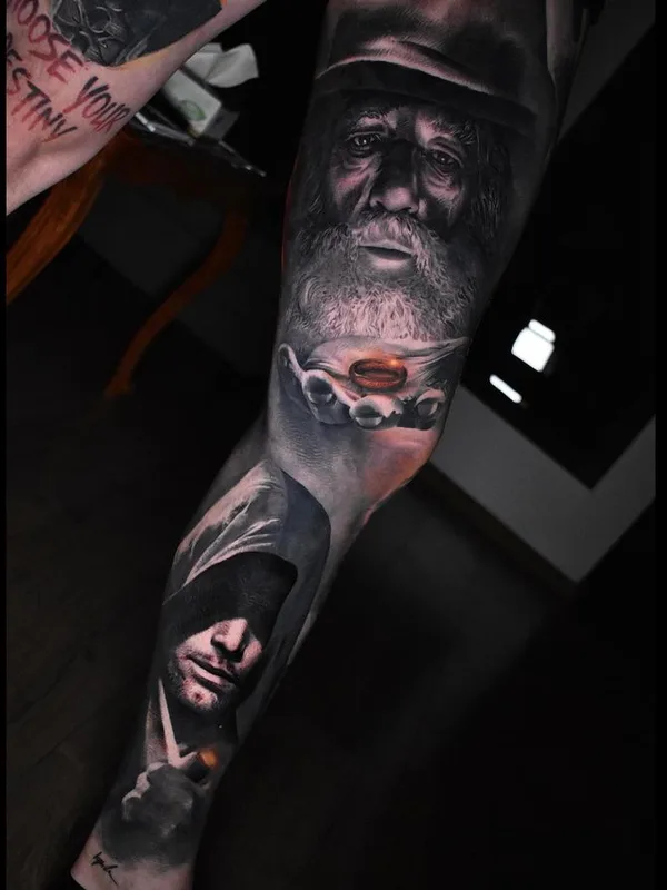 black and grey realism tatuaje en full sleeve #67568 | Tatuador Ignácz Bence