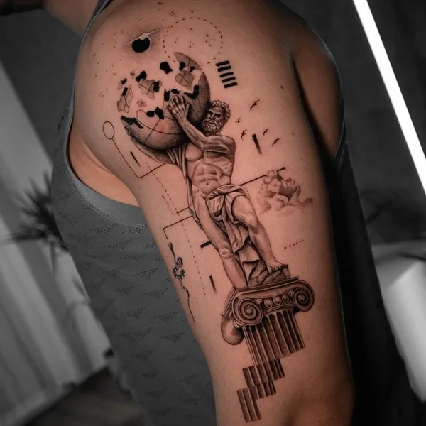 Abstract tattoo by Ódor Benjámin in Budapest