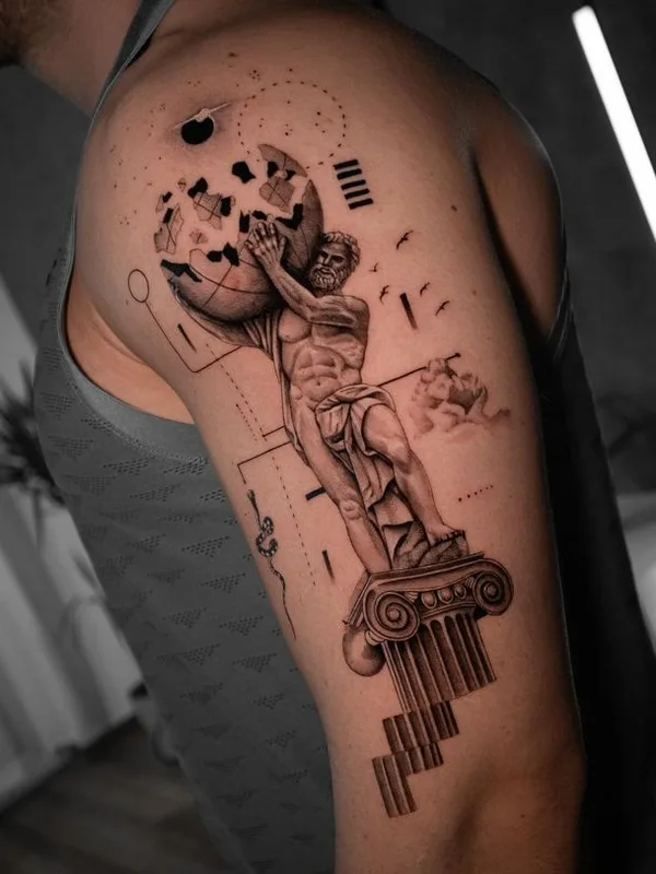 male black and grey realism tatouage sur shoulder #67587 | Artiste tatoueur Ódor Benjámin