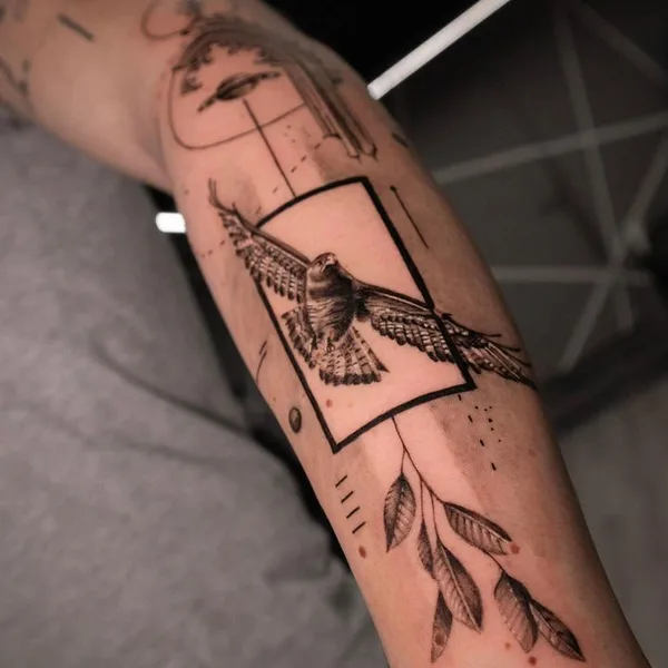 Abstract tattoo by Ódor Benjámin in Budapest