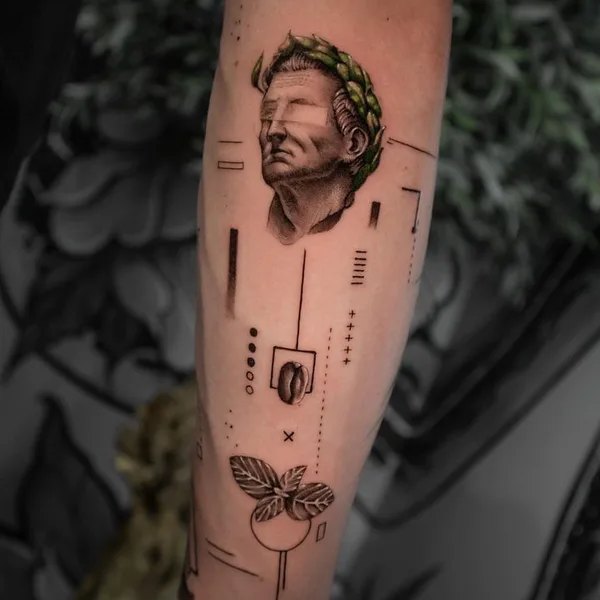Abstract tattoo by Ódor Benjámin in Budapest