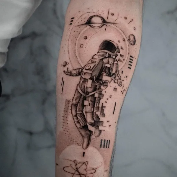 Abstract tattoo by Ódor Benjámin in Budapest