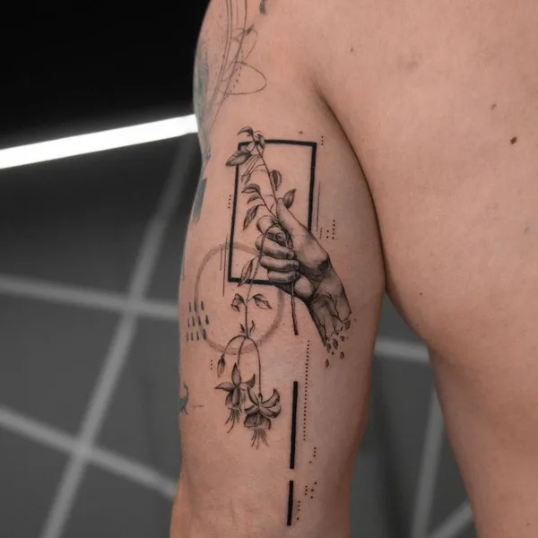 Abstract tattoo by Ódor Benjámin in Budapest