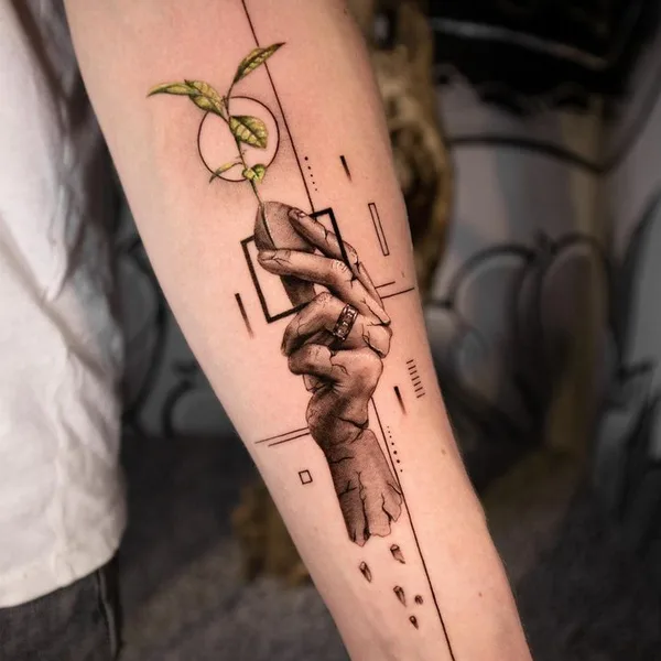 Abstract tattoo by Ódor Benjámin in Budapest