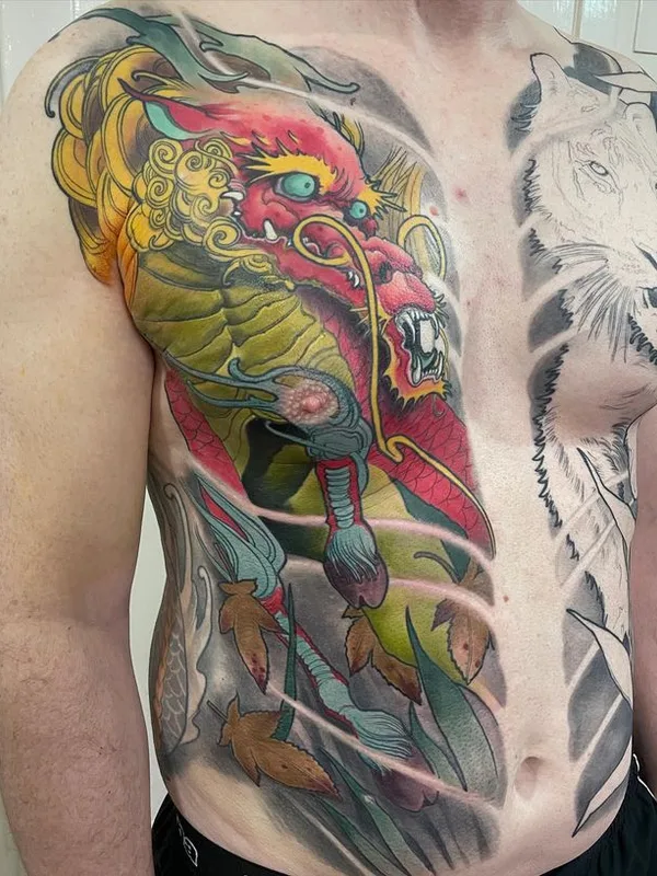 male color japanese tatuaje en chest #67596 | Tatuador Szabolcs Oravecz