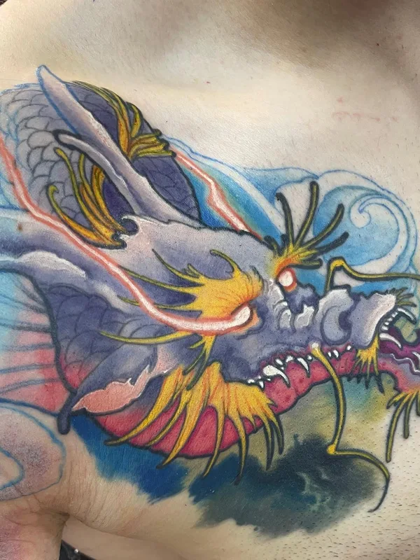 color japanese tatuaje en chest #67602 | Tatuador Szabolcs Oravecz