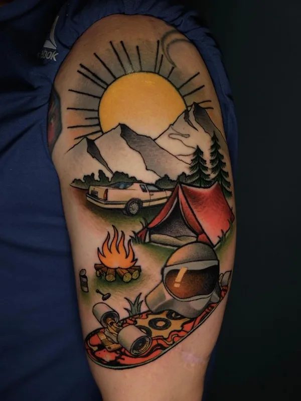 color neo traditional tatouage sur upper arm #67612 | Artiste tatoueur csiga