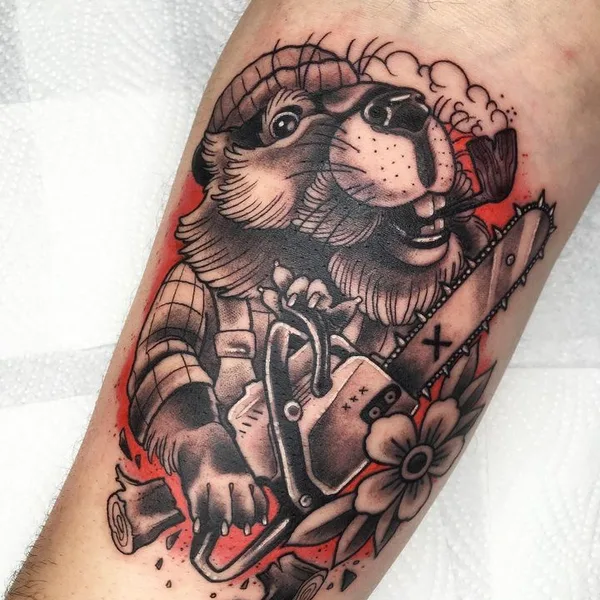 Old School tattoo by Sandor Haraszti in Budapest