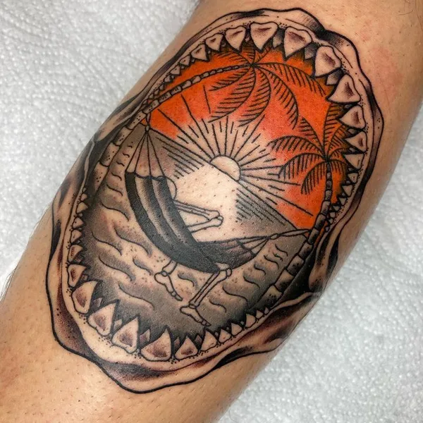 Old School tattoo by Sandor Haraszti in Budapest