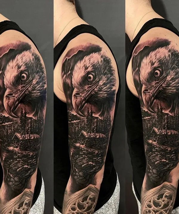 black and grey realism tatuaje en full sleeve #67627 | Tatuador Gábor Heizler