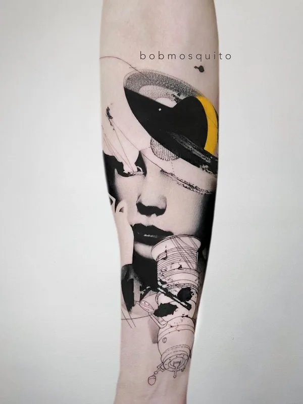black and grey abstract tatuaje en forearm #67641 | Tatuador Mosquito Bob