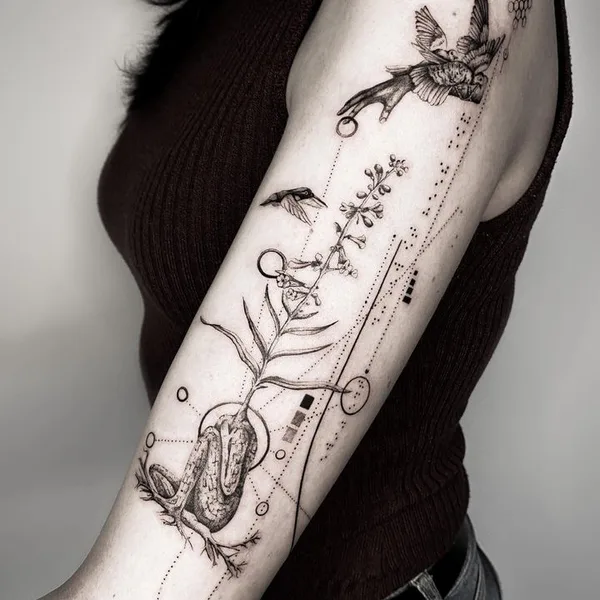 Abstract tattoo by Gergo Augusztiny in Budapest
