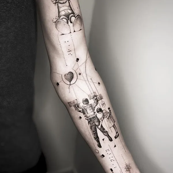 Abstract tattoo by Gergo Augusztiny in Budapest