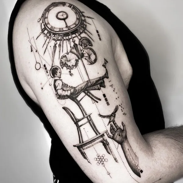 Abstract tattoo by Gergo Augusztiny in Budapest