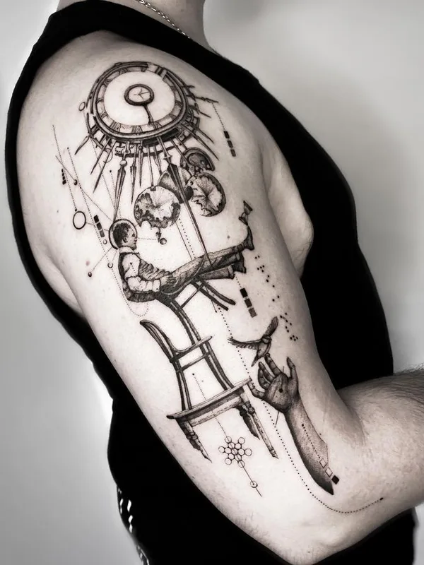 black and grey sketch tatuaje en upper arm #67652 | Tatuador Gergo Augusztiny