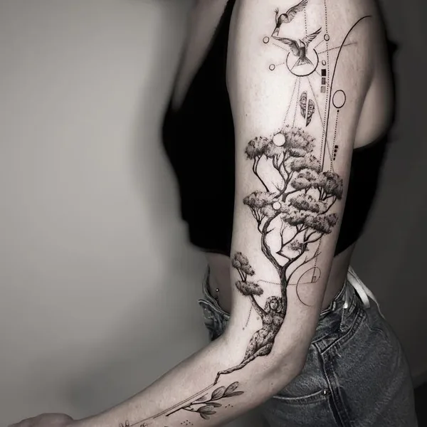 Abstract tattoo by Gergo Augusztiny in Budapest