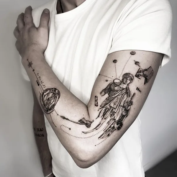 Abstract tattoo by Gergo Augusztiny in Budapest