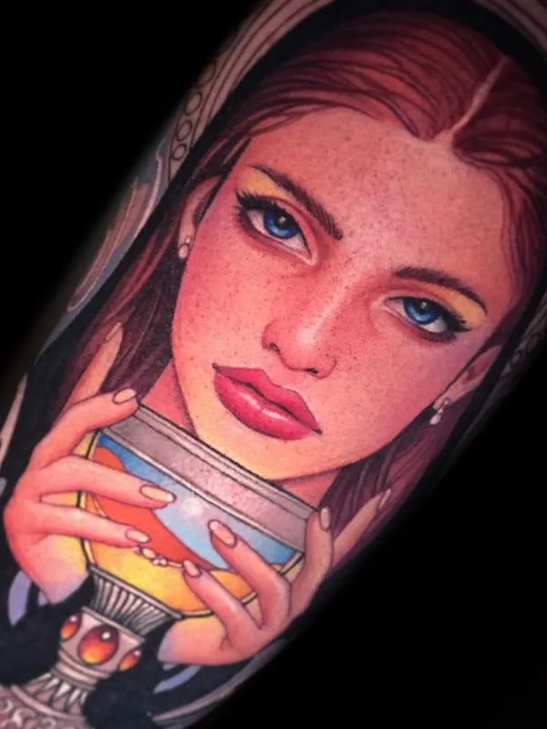 female color realism 纹身 在 forearm #67659 | 纹身师 Otte Timar