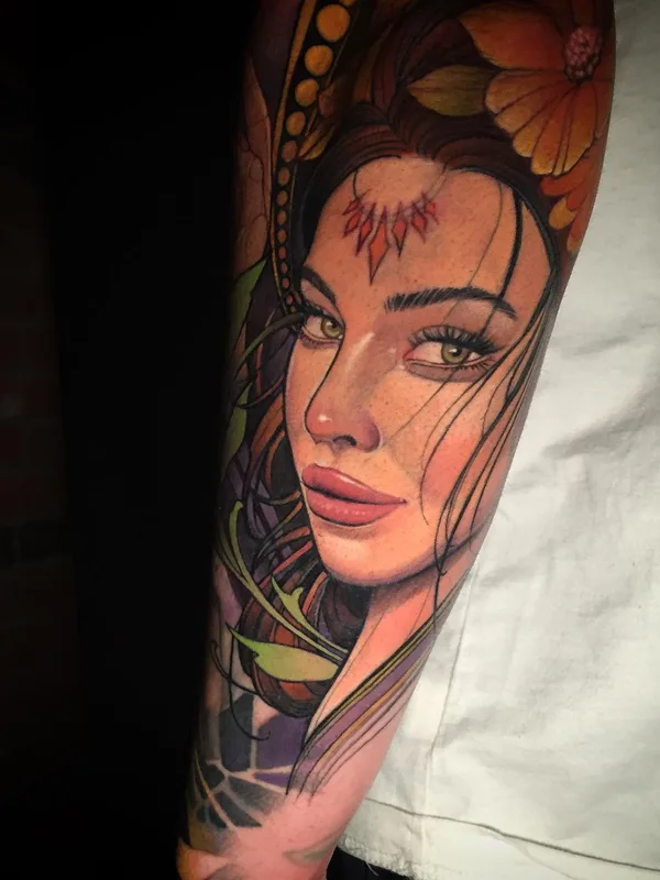female color realism 纹身 在 forearm #67657 | 纹身师 Otte Timar