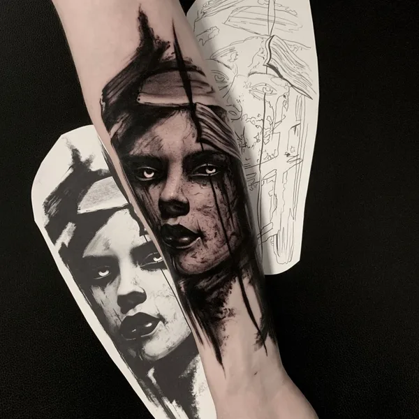 Хоррор tattoo by Роберт Штейнберг  in Nürnberg