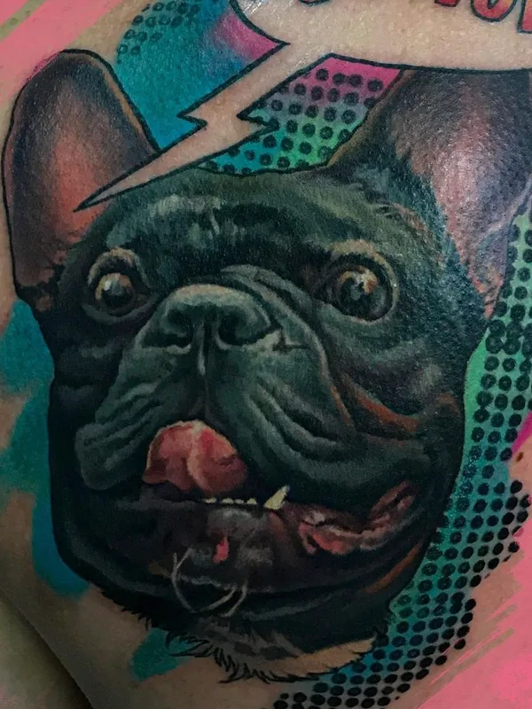 color pop art tattoo on shoulder blade #39883 | Tattoo Artist Сергей Ом
